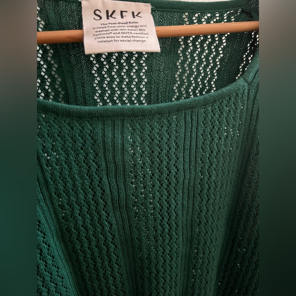 NWT SKFK Dudea Gots Organic Cotton Basil Green Sweater EU 40 | US 6 - Picture 7 of 11